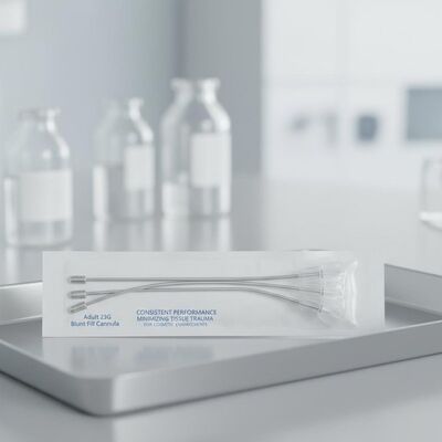 वयस्क 23G बैन्ट फिल कैन्यूल जो कॉस्मेटिक सुधार के दौरान लगातार प्रदर्शन प्रदान करते हैं और ऊतक आघात को कम करते हैं