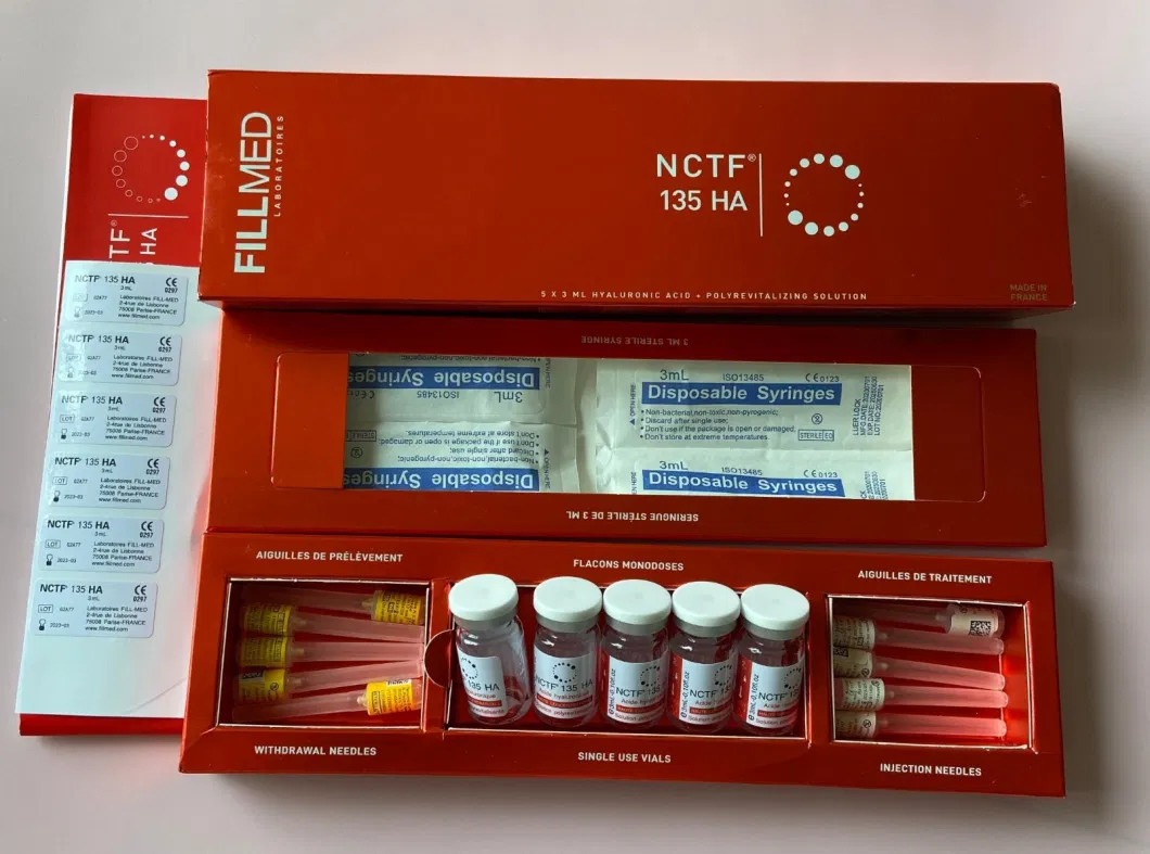 भरा हुआ Nctf 135ha मेसोथेरेपी इंजेक्शन योग्य त्वचा बूस्टर उम्र उलटने के लिए एनर्जीज़र फिलोर्गा एंटी-एजिंग रिमूव कर्कश