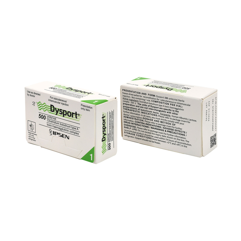 DYSPORT 500 यूनिट चेहरे की रेखाओं के लिए बोटुलिनम विषाक्तता प्रकार ए