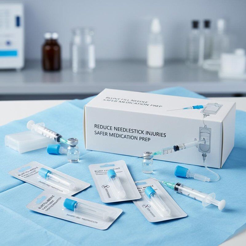 Disposables Blunt Needles Help Reduce Needlestick Injuries Healthcare Workers Drawing Up Preparing Medication Without Sharps